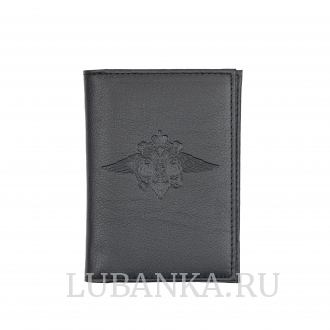 Обложка для автодокументов МВД с жетоном черная