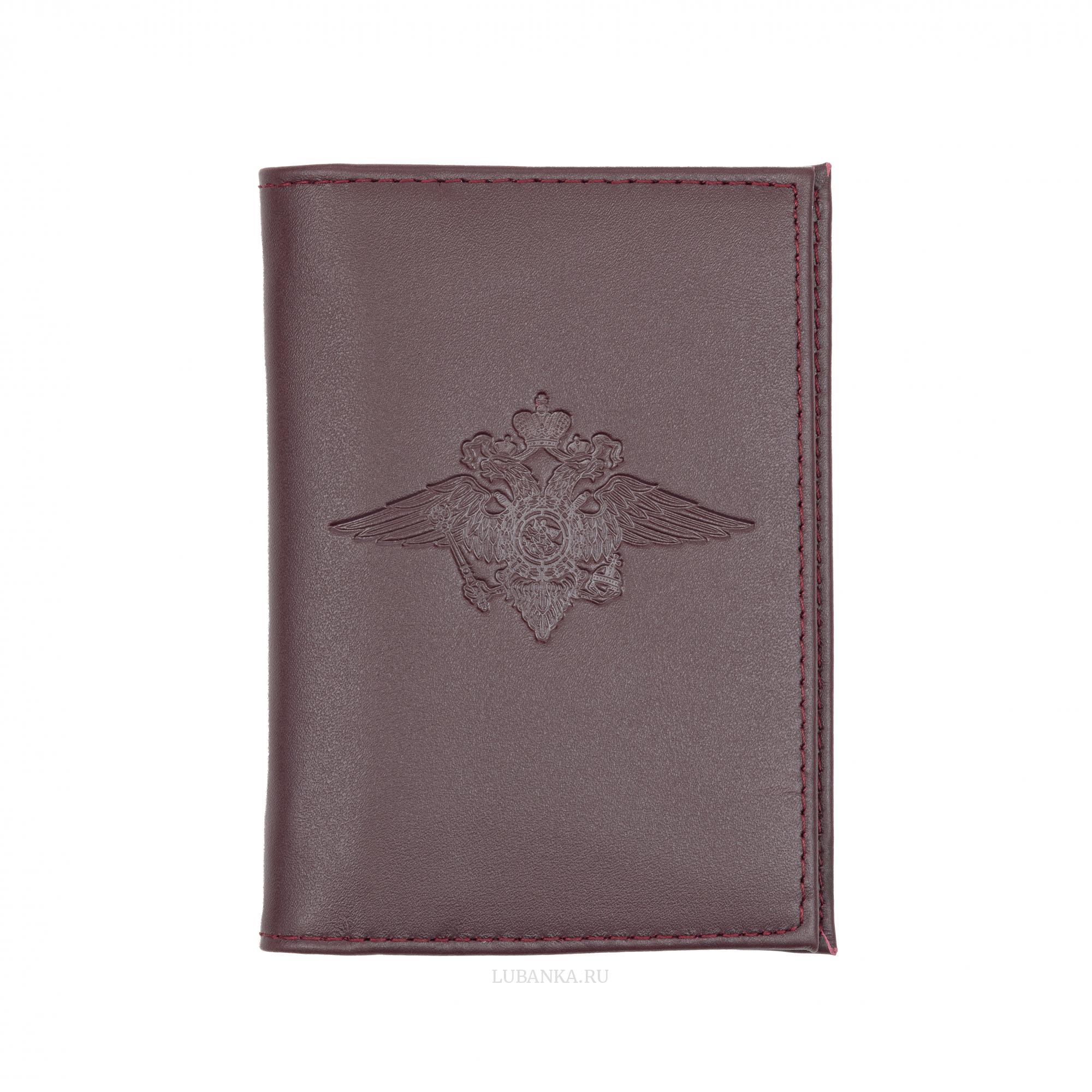 Обложка для автодокументов МВД с жетоном бордовая