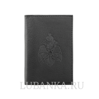 Обложка для автодокументов МЧС с жетоном черная