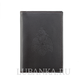 Обложка для автодокументов МЧС с жетоном коричневая