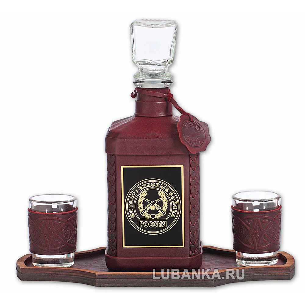 Набор для водки «Мотострелковые войска» бордовый