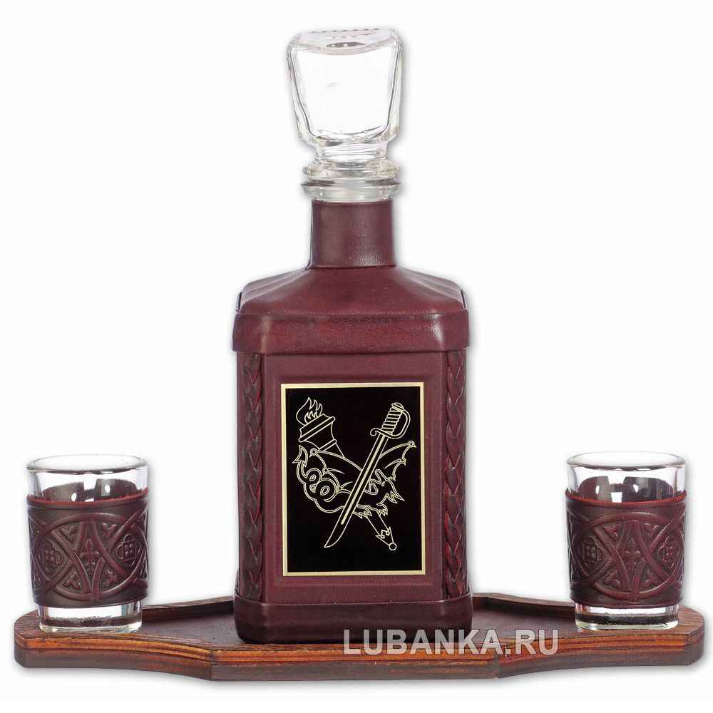 Набор для водки «Уголовный розыск» бордовый