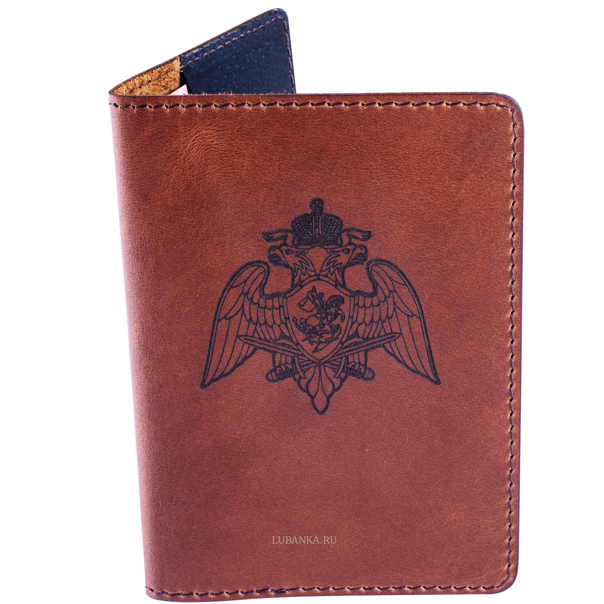 Обложка для паспорта Рос гвардия коричневая
