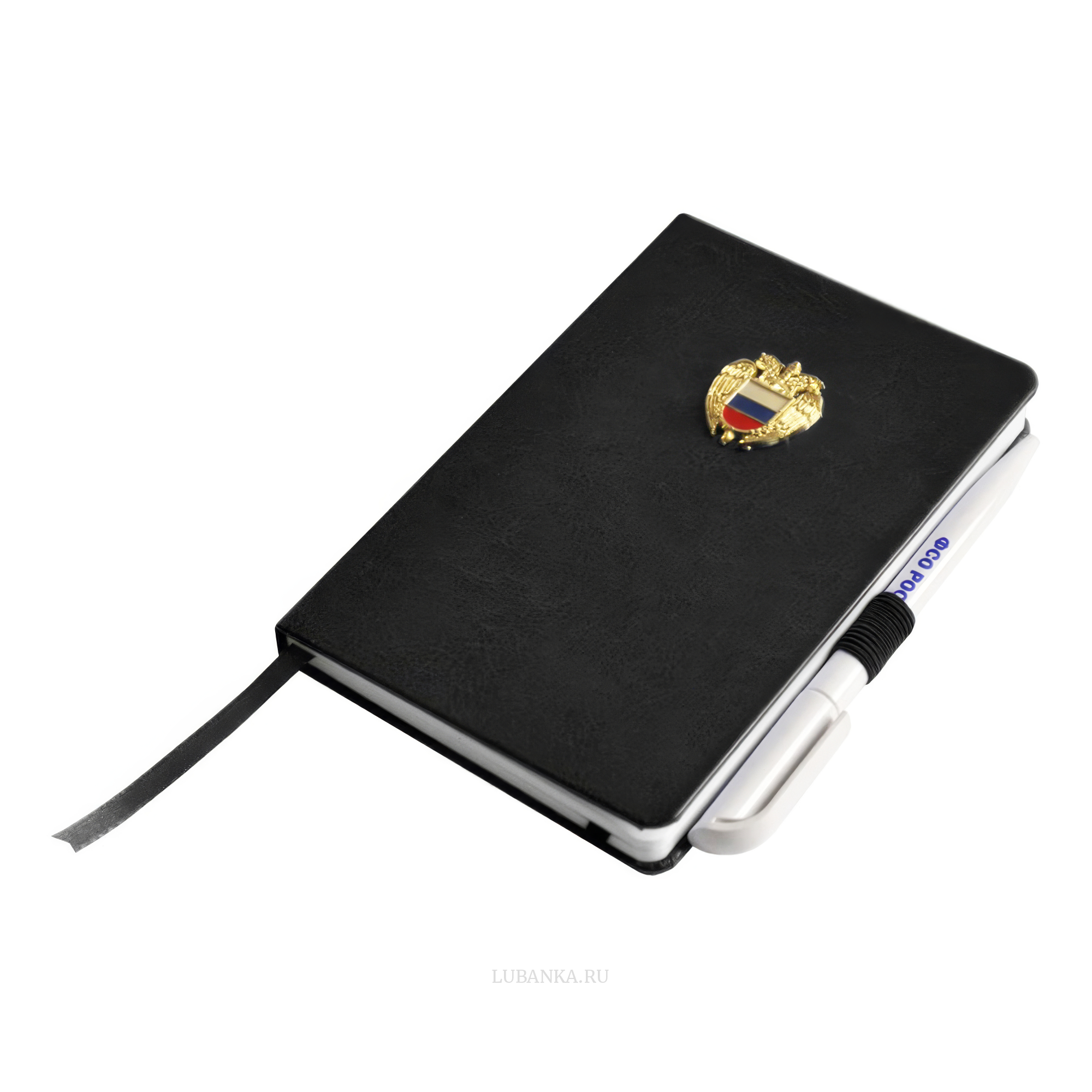 Блокнот с ручкой ФСО черный