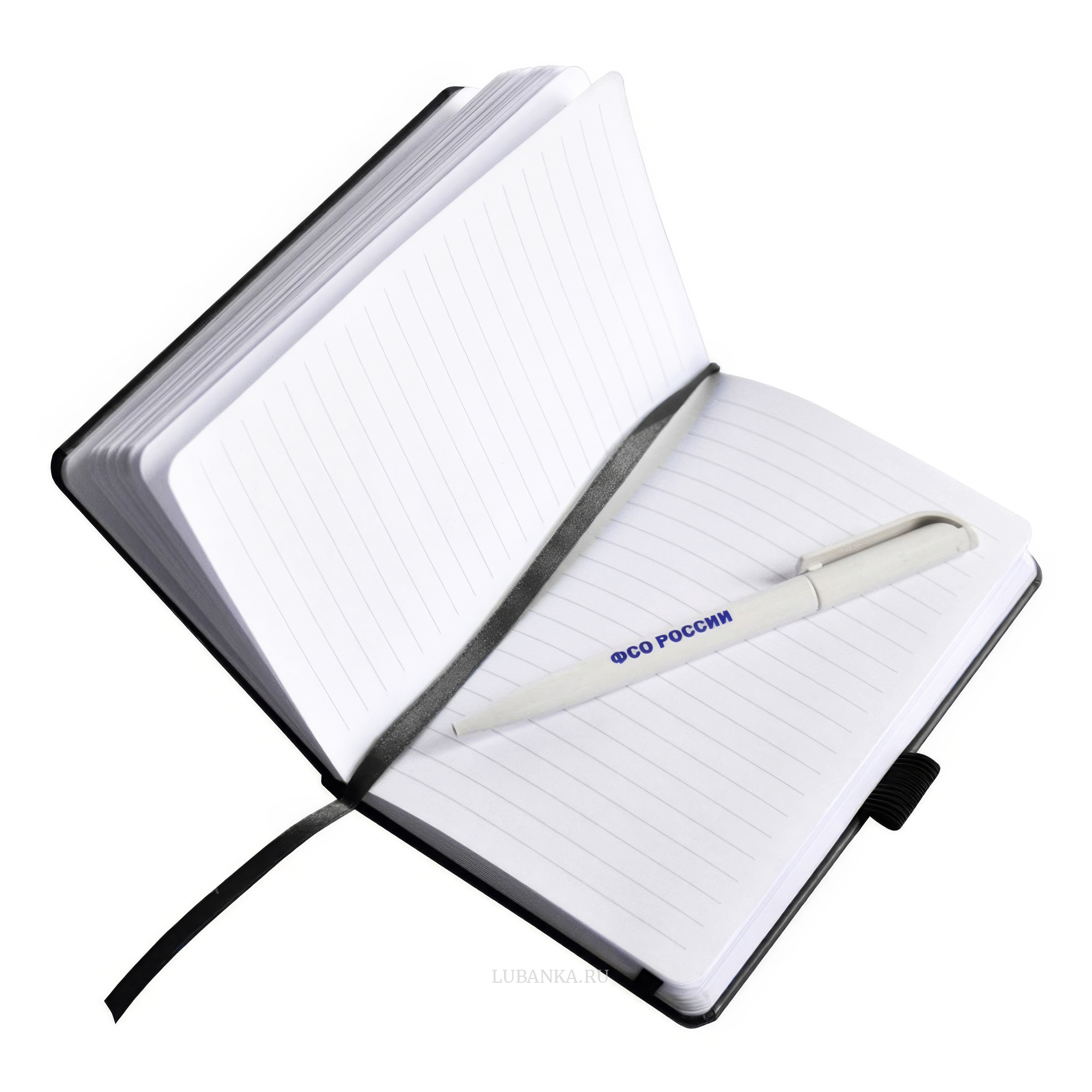 Блокнот с ручкой ФСО черный