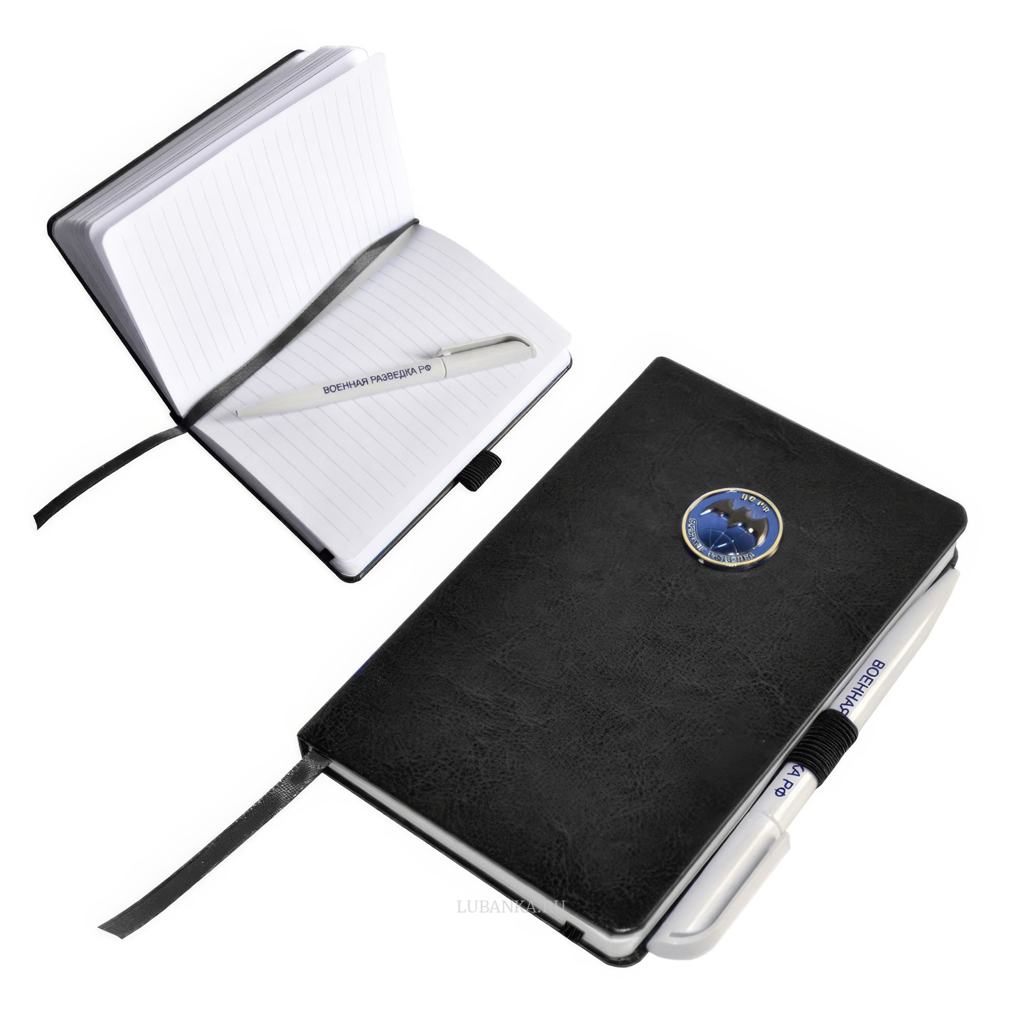Блокнот с ручкой Военная разведка черный