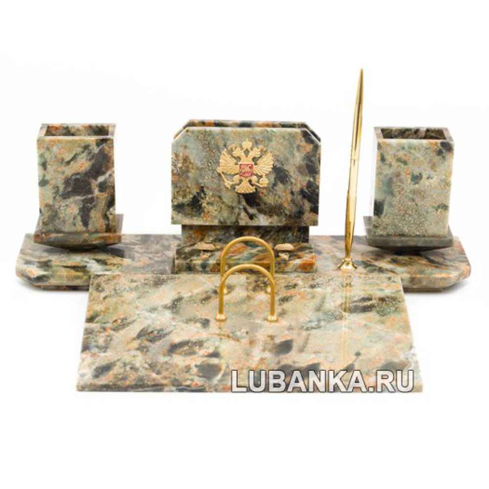 Настольный набор для руководителя «Герб» из камня
