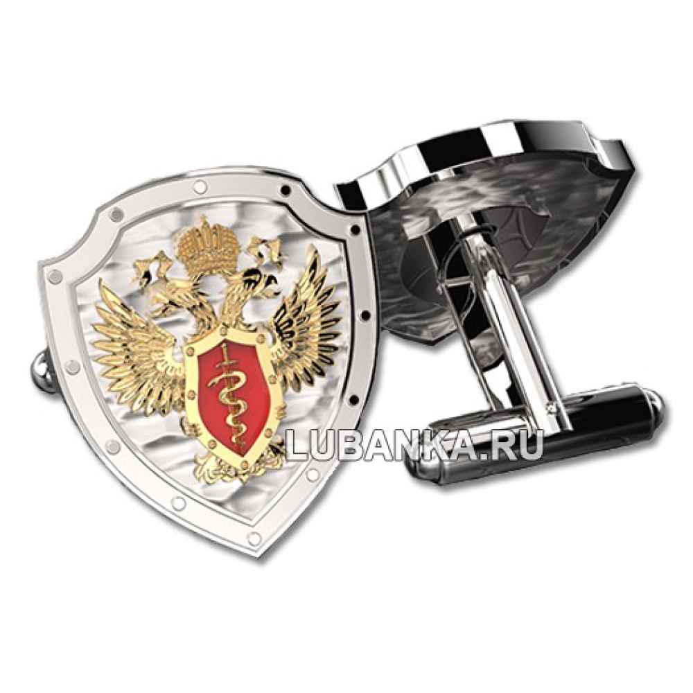 Запонки «ФСКН», серебро